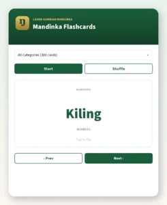 flashcards mandinka